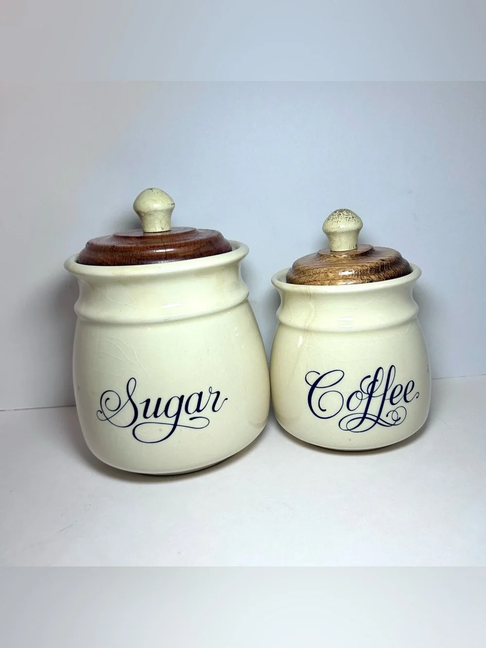 Vintage Farmhouse Style Coffee & Sugar Ceramic Cannisters